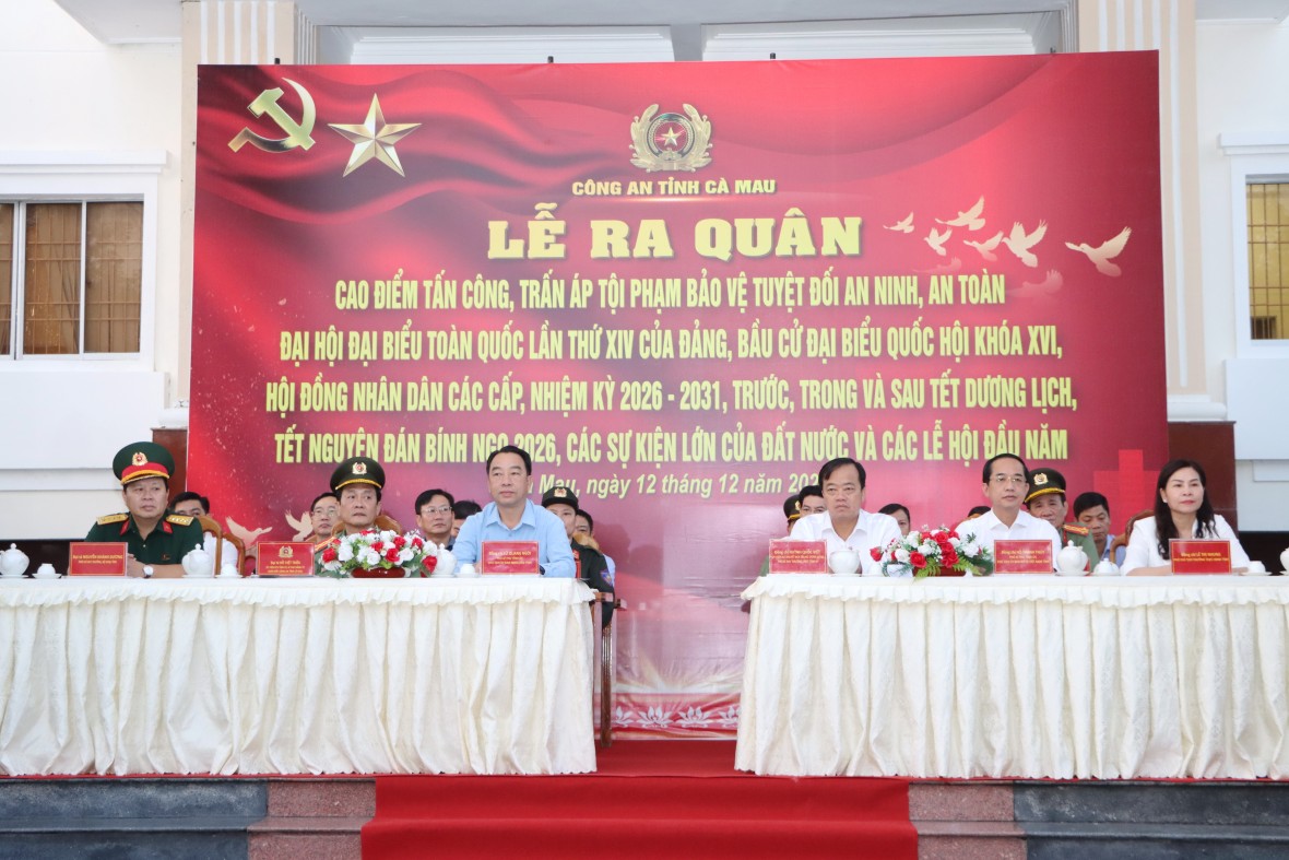 Công an Cà Mau ra quân cao điểm tấn công, trấn áp tội phạm, bảo đảm ANTT các sự kiện lớn cuối năm