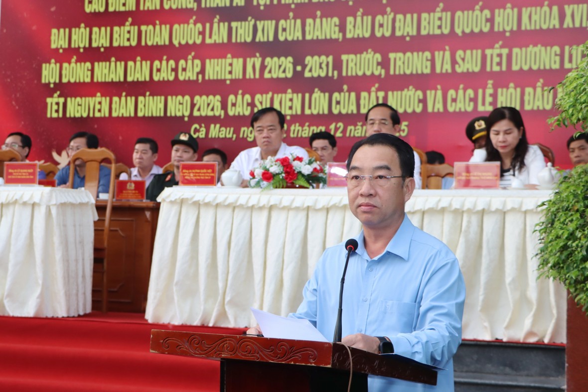 Công an Cà Mau ra quân cao điểm tấn công, trấn áp tội phạm, bảo đảm ANTT các sự kiện lớn cuối năm