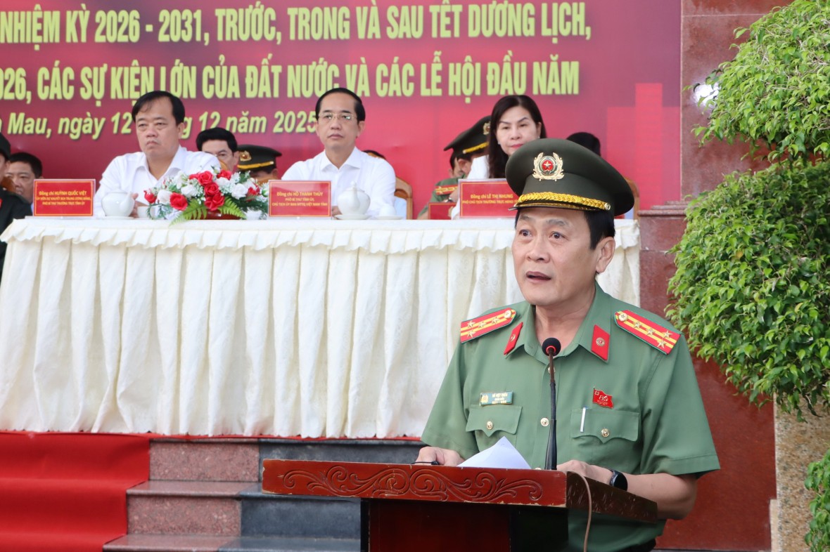 Công an Cà Mau ra quân cao điểm tấn công, trấn áp tội phạm, bảo đảm ANTT các sự kiện lớn cuối năm