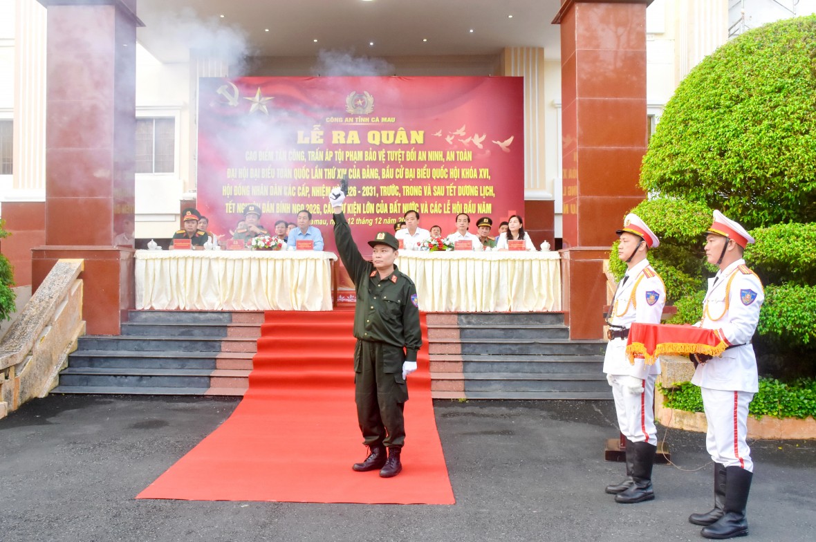 Công an Cà Mau ra quân cao điểm tấn công, trấn áp tội phạm, bảo đảm ANTT các sự kiện lớn cuối năm