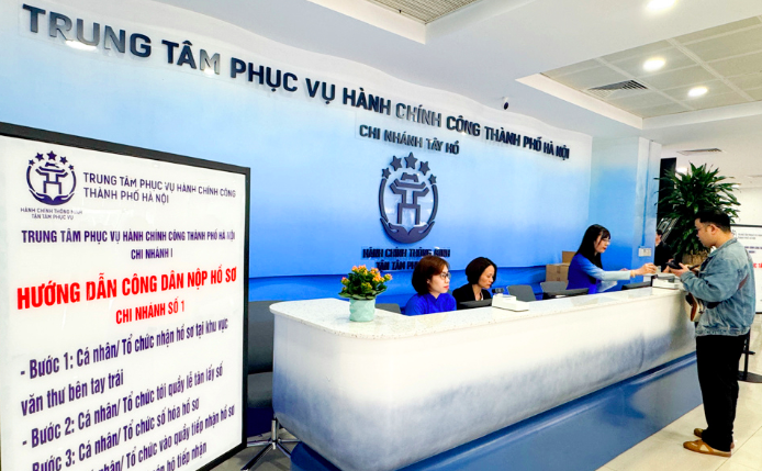 Hà Nội vận hành mô hình Trung tâm phục vụ hành chính công một cấp Hà Nội vận hành mô hình Trung tâm phục vụ hành chính công một cấp