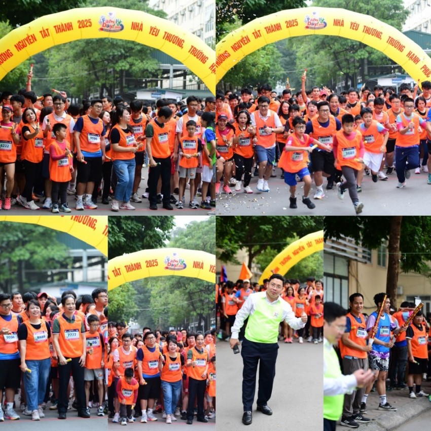 Điểm nhấn của Ngày hội Gia đình Nguyễn Tất Thành – Nhà yêu thương, Trường hạnh phúc là giải chạy tiếp sức, thu hút gần 800 người đăng ký tham gia.  Không đặt nặng thành tích, giải chạy được tổ chức như một biểu tượng của tinh thần đồng hành: từng bước chạ