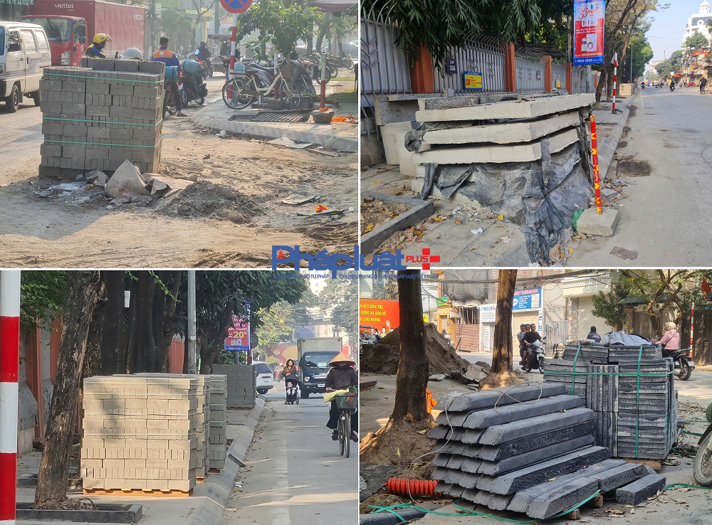 Vật liệu ngổn ngang phục vụ điệp khúc đào bới vỉa hè khiến người dân Thủ đô vô cùng ngán ngẩm