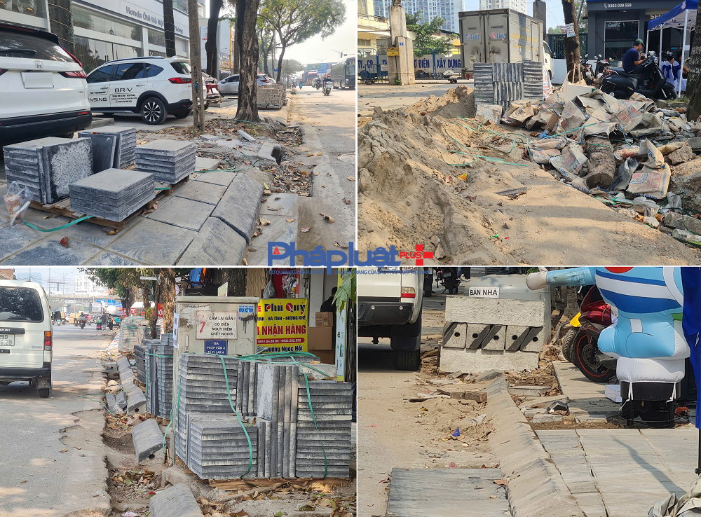 Vật liệu ngổn ngang phục vụ điệp khúc đào bới vỉa hè khiến người dân Thủ đô vô cùng ngán ngẩm