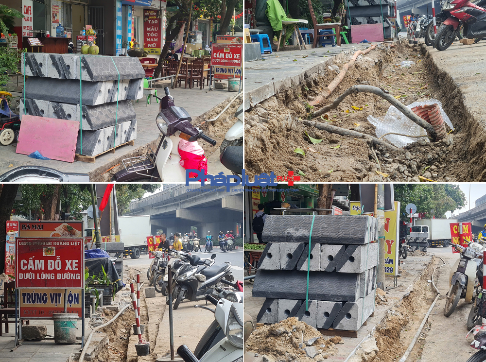 Vật liệu ngổn ngang phục vụ điệp khúc đào bới vỉa hè khiến người dân Thủ đô vô cùng ngán ngẩm