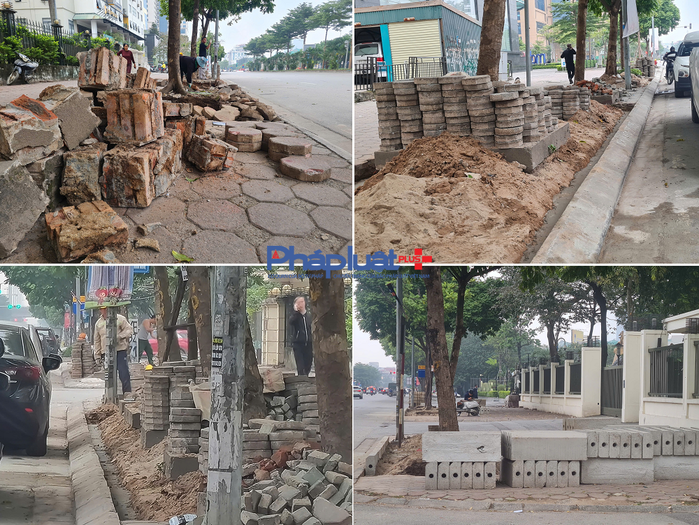 Vật liệu ngổn ngang phục vụ điệp khúc đào bới vỉa hè khiến người dân Thủ đô vô cùng ngán ngẩm