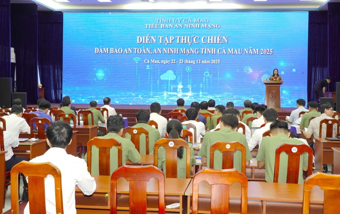 Cà Mau: Diễn tập thực chiến bảo đảm an toàn, an ninh mạng