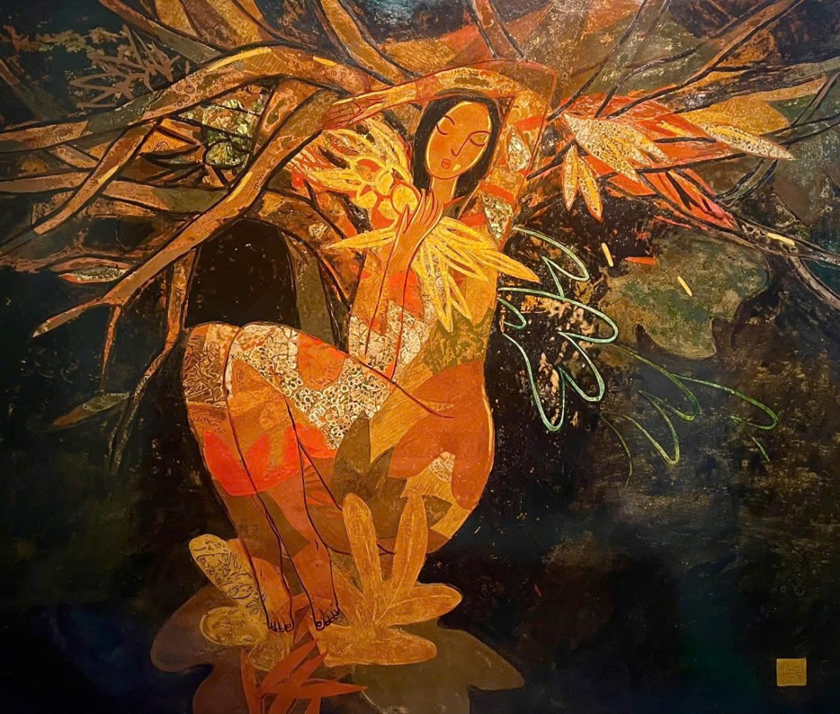 7.	Hoạ sĩ Nguyễn Hải Nam – Tranh sơn mài: Trái đầu mùa, 2025