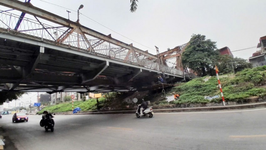 Hình cảnh cầu Long Biên sau 2 tháng sửa chữa