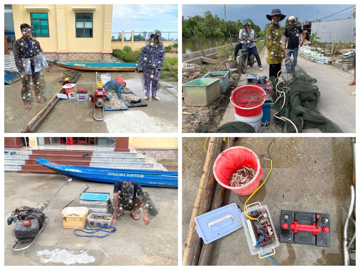 Cà Mau liên tiếp xử lý các vụ dùng kích điện khai thác thủy sản trái phép