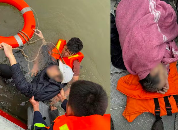 Cảnh sát cứu hộ kịp thời người đàn ông rơi từ cầu Vĩnh Tuy xuống sông Hồng trong thời tiết giá lạnh