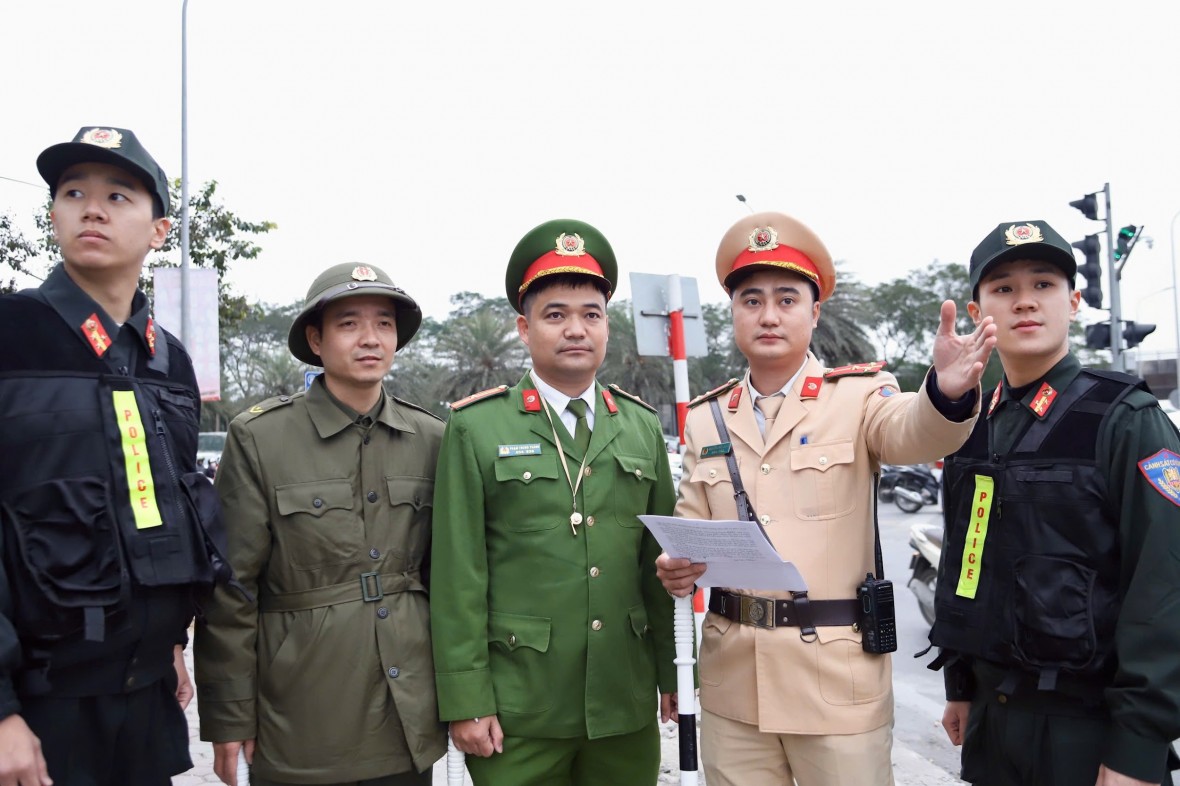 CSGT Hà Nội triển khai lực lượng bảo đảm TTATGT phục vụ sơ duyệt, diễn tập phương án bảo vệ Đại hội XIV