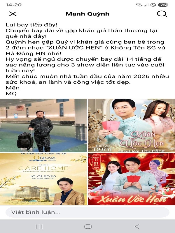 Ước hẹn bên thềm Xuân Bính Ngọ cùng ca sĩ Mạnh Quỳnh