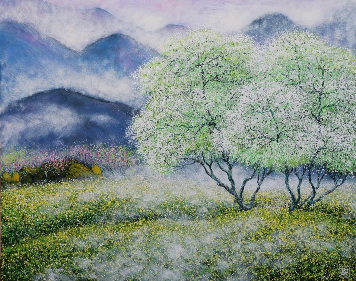 4.	Mùa hoa – Acrylic trên toan; Tác giả: Nguyễn Lâm.