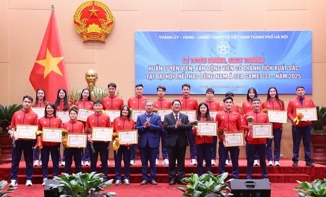 Hà Nội tuyên dương các vận động viên, huấn luyện viên đạt thành tích cao tại SEA Games 33