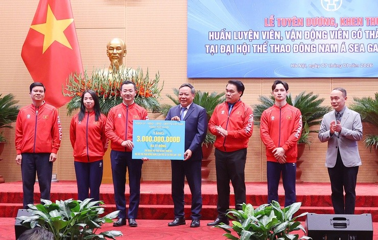 Hà Nội tuyên dương các vận động viên, huấn luyện viên đạt thành tích cao tại SEA Games 33