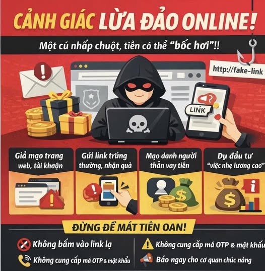 Những thủ đoạn lừa đảo online phổ biến. (Ảnh: Công an tỉnh Tuyên Quang)