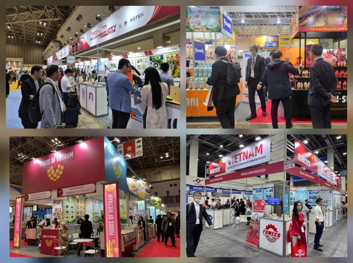 Hàng Việt Nam tại các triển lãm quốc tế tại Nhật Bản. (Ảnh: Thương vụ Việt Nam tại Nhật Bản)