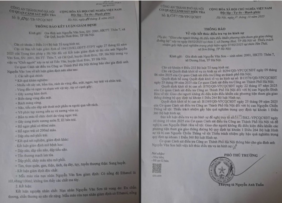Vụ án Nguyễn Văn Sơn bị tai nạn tử vong ở xã Dương Hòa (Hà Nội): Gia đình nạn nhân nghi vấn do án mạng?