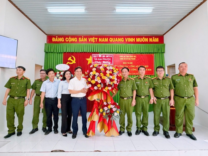 Công an xã Đại Phước (tỉnh Đồng Nai) tổ chức Hội nghị tổng kết công tác Công an năm 2025 và triển khai nhiệm vụ năm 2026