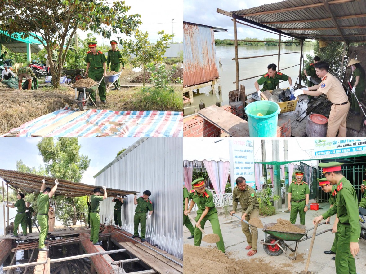 Công an Cà Mau đẩy mạnh xóa nhà tạm, lập thành tích chào mừng Đại hội XIV