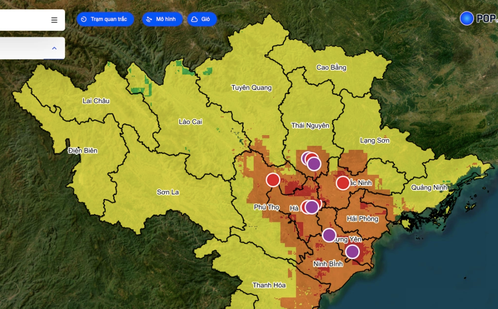 Chất lượng không khí tại nhiều khu vực miền Bắc hiện ở mức kém