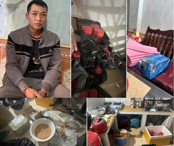Bắt giữ đối tượng tàng trữ, sản xuất pháo nổ khối lượng lớn