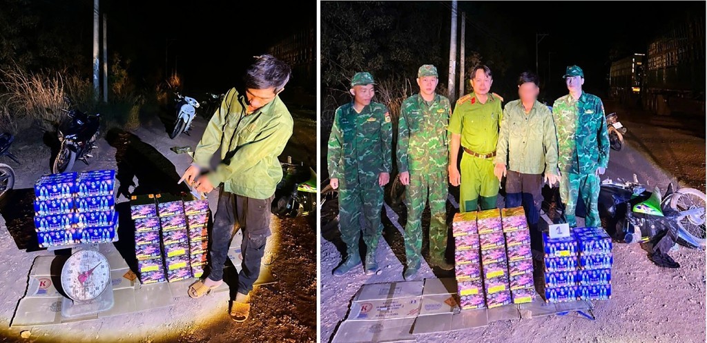 Đối tượng T.H.T cùng tang vật bị lực lượng chức năng thu giữ Đối tượng T.H.T cùng tang vật bị lực lượng chức năng thu giữ