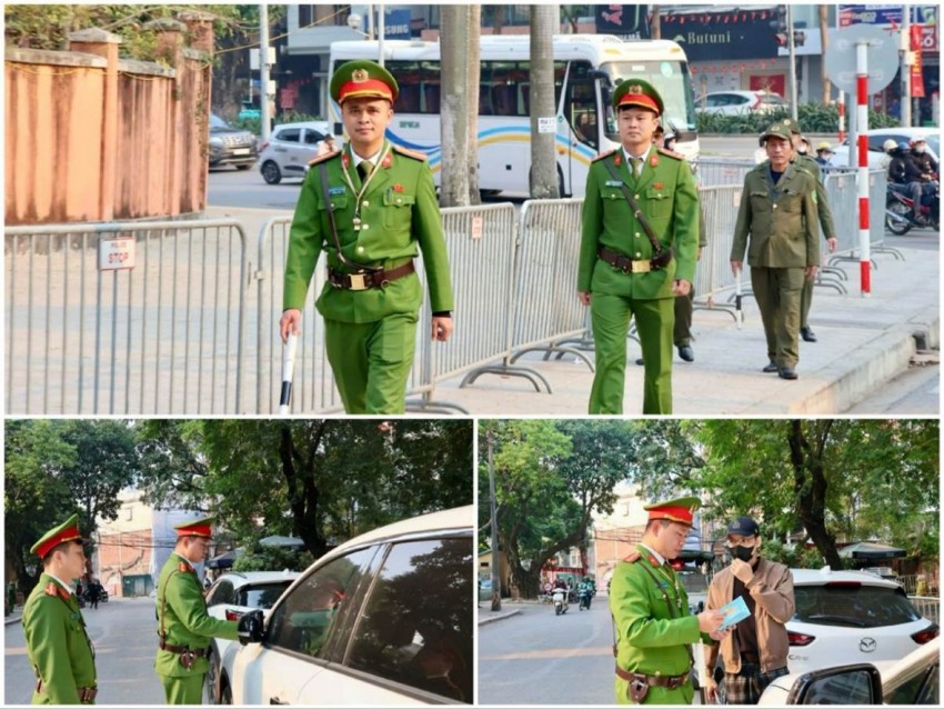 Lực lượng Công an phường tuần tra, kiểm soát an ninh tại các địa điểm lưu trú của Đại biểu.