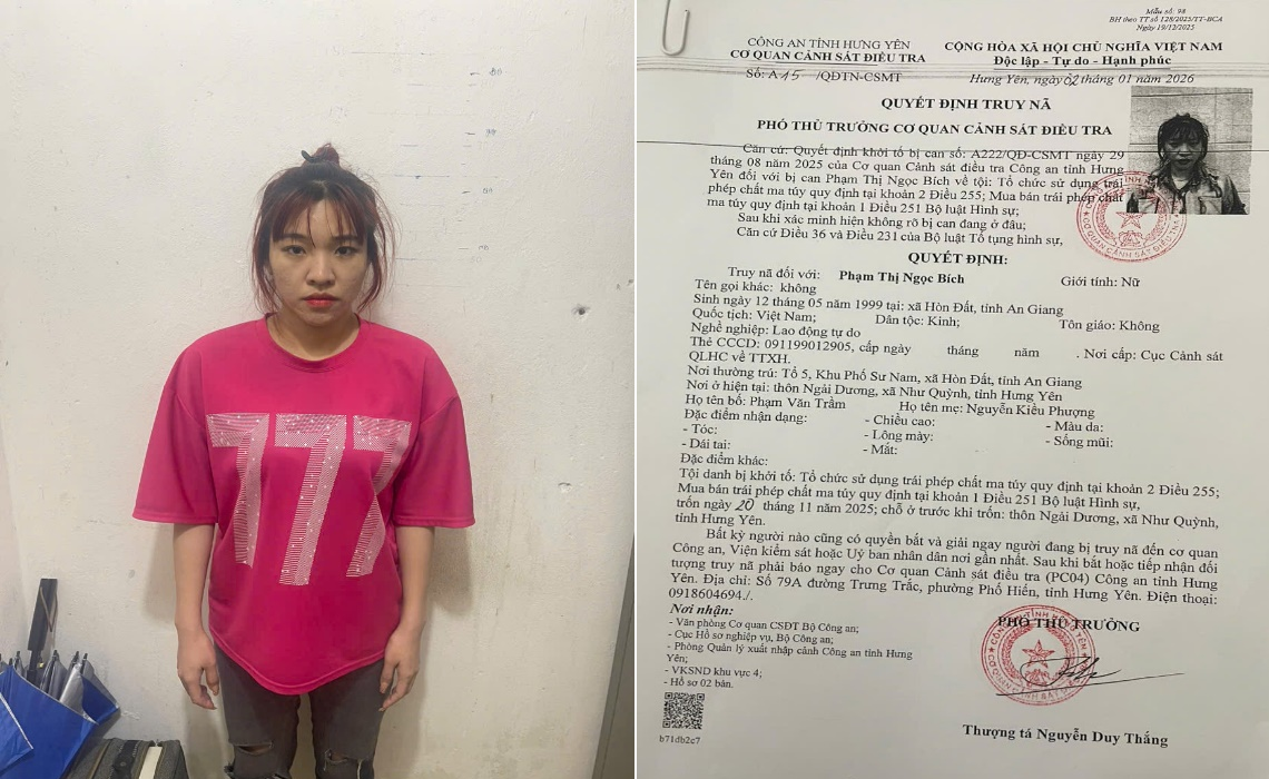 Công an Hưng Yên bắt giữ thành công đối tượng trốn truy nã đặc biệt nguy hiểm