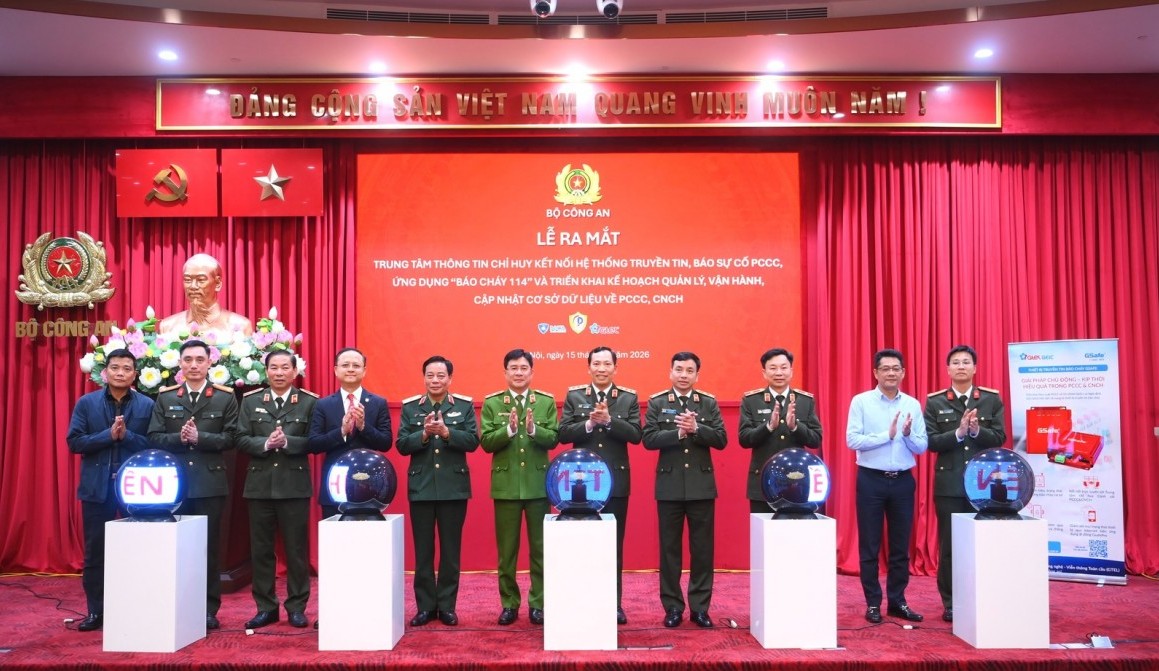 Ra mắt Trung tâm thông tin chỉ huy kết nối hệ thống truyền tin, báo sự cố PCCC, ứng dụng "Báo cháy 114"