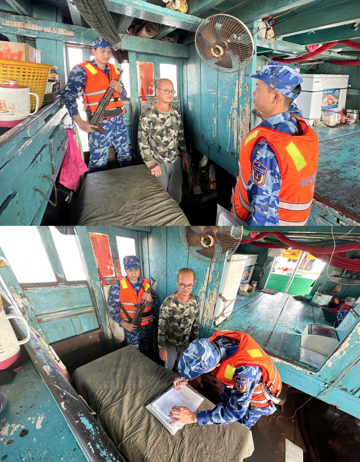 BTL Vùng Cảnh sát biển 4 bắt giữ tàu cá vận chuyển trái phép dầu D.O trên biển