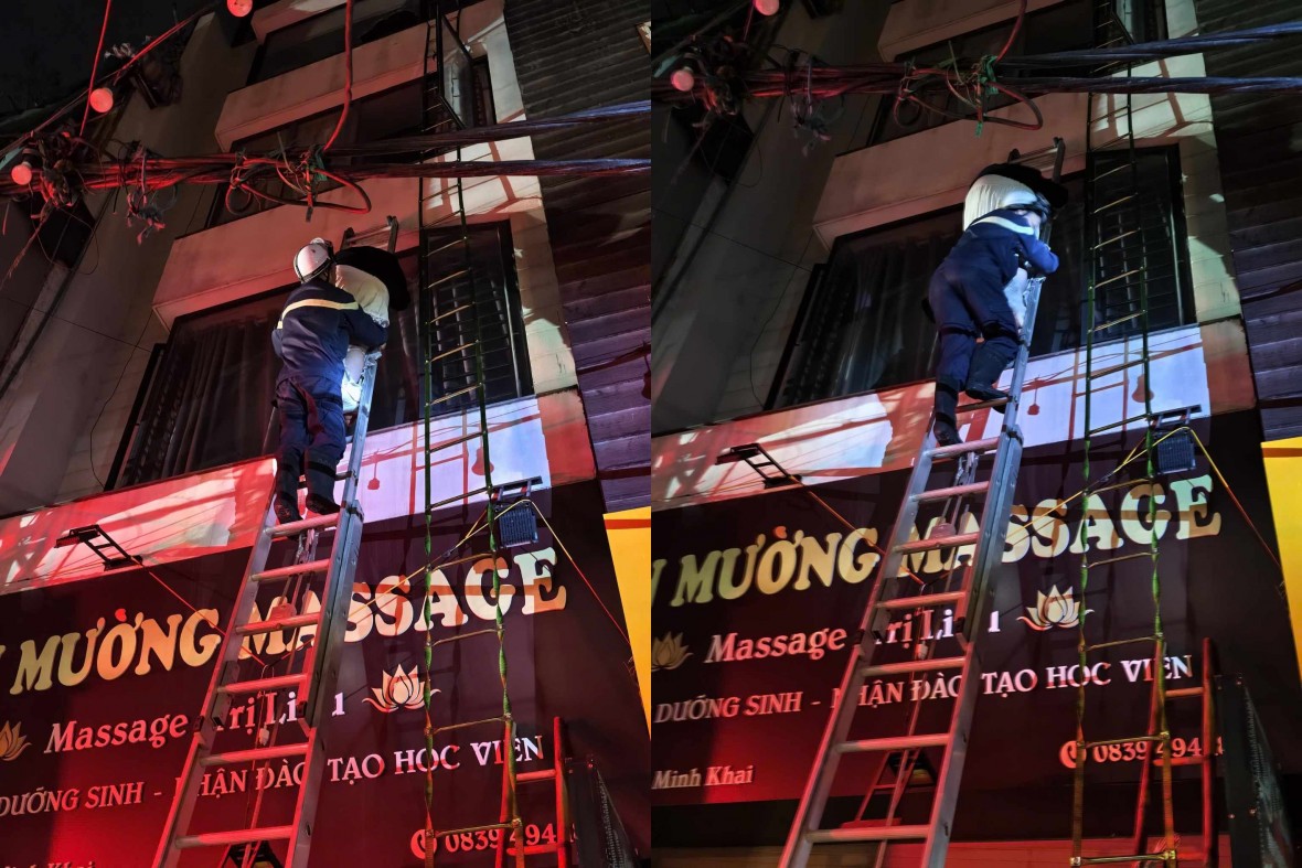 “5 phút vàng” kịp thời cứu người mắc kẹt trong đám cháy tại Hà Nội