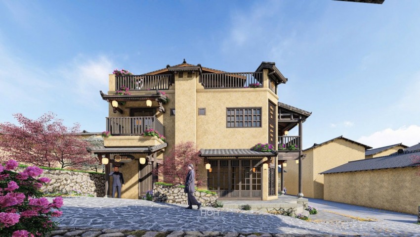 Căn nhà bê tông giữa làng Lô Lô Chải khi hoàn thiện phù hợp kiến trúc truyền thống