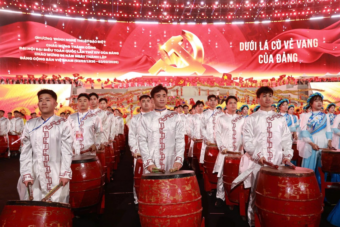 Mãn nhãn màn trống hội chào mừng Đại hội Đảng của học viên Cảnh sát