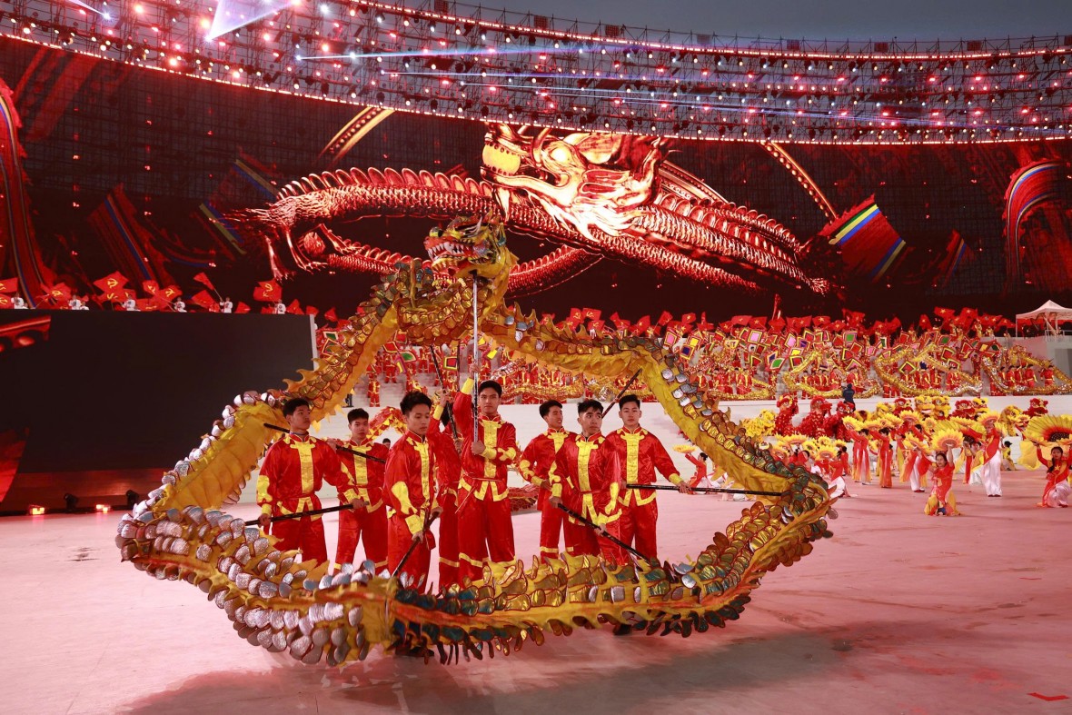 Mãn nhãn màn trống hội chào mừng Đại hội Đảng của học viên Cảnh sát