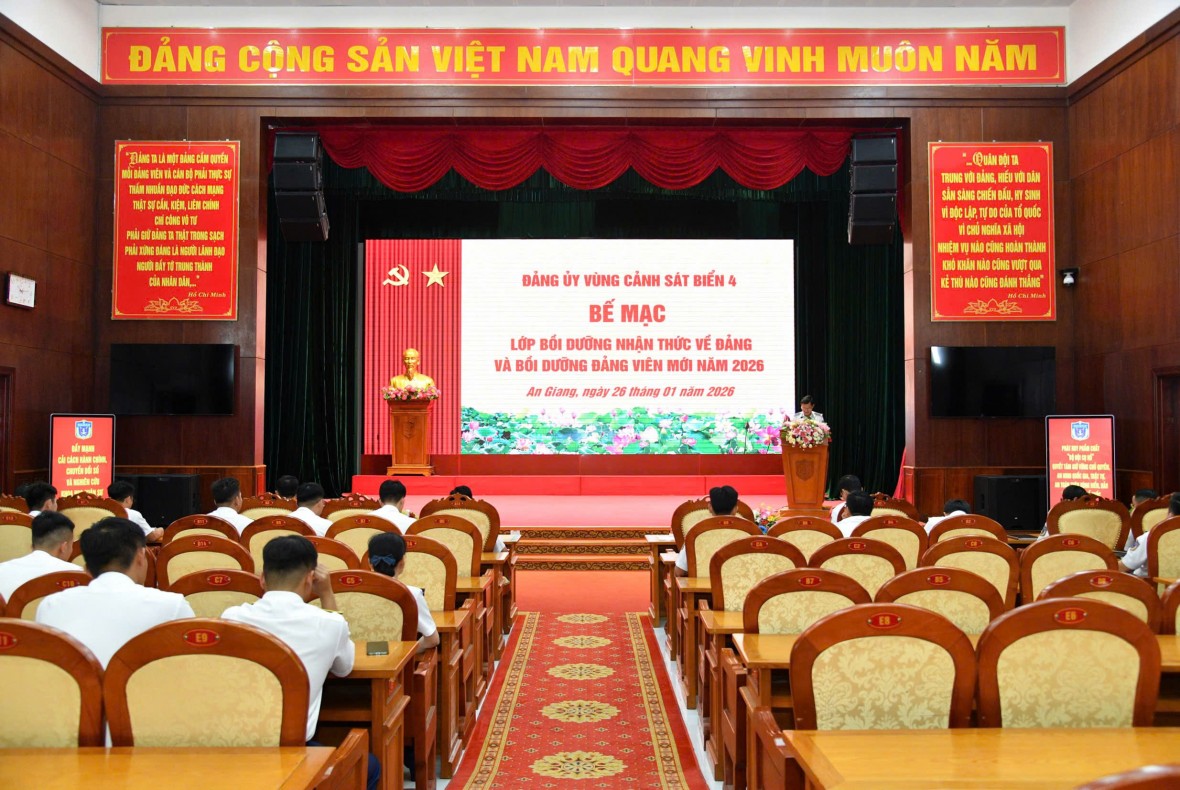Đảng ủy Vùng Cảnh sát biển 4 hoàn thành các lớp bồi dưỡng kiến thức về Đảng
