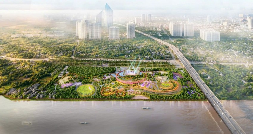 Hiện trạng khu đất làm công viên - nơi khởi đầu cho Trục đại lộ cảnh quan sông Hồng