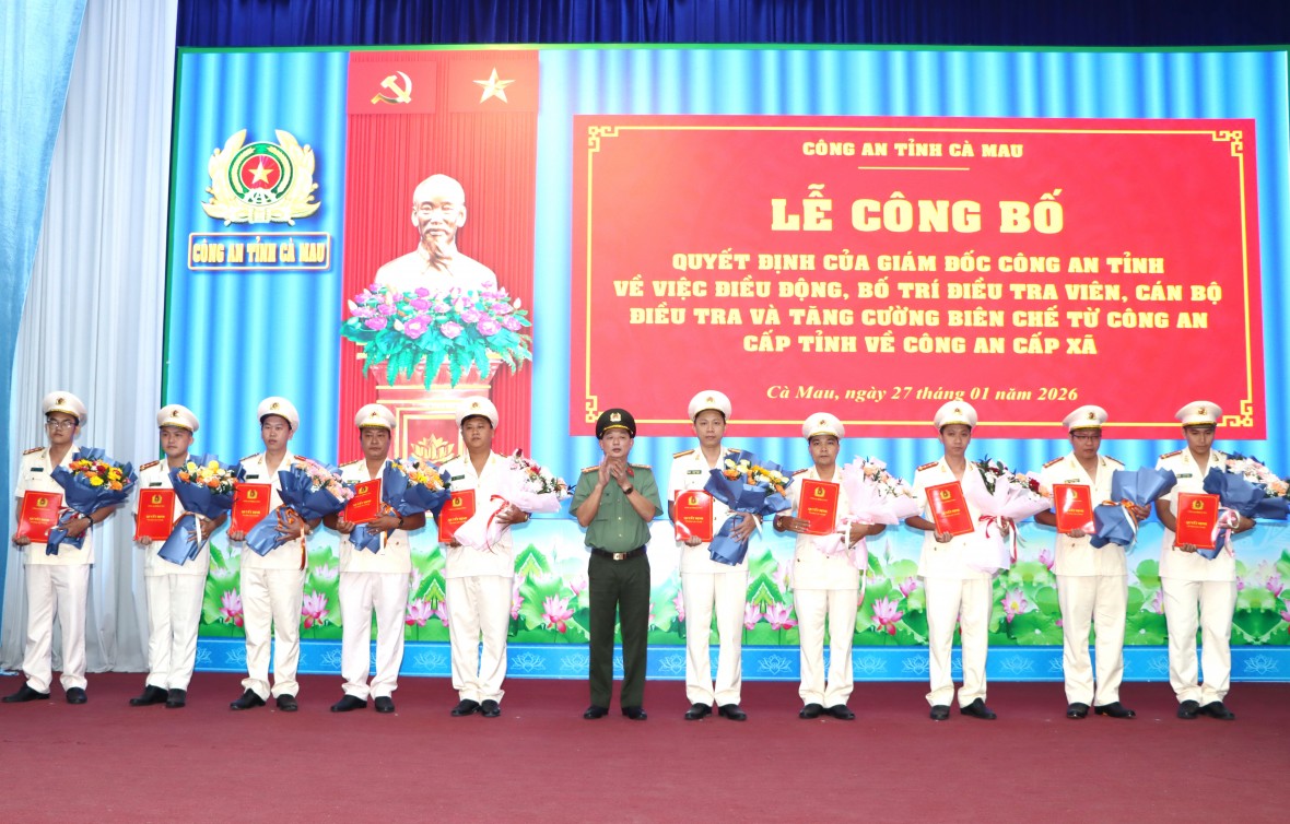 Công an Cà Mau tăng cường hơn 100 điều tra viên về cơ sở