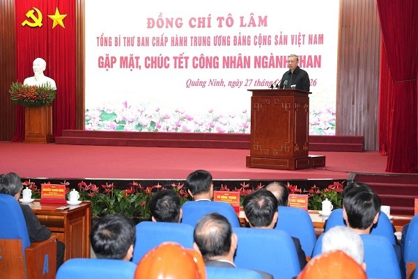 Tổng Bí thư Tô Lâm thăm, động viên, chúc Tết công nhân ngành Than Tổng Bí thư Tô Lâm thăm, động viên, chúc Tết công nhân ngành Than