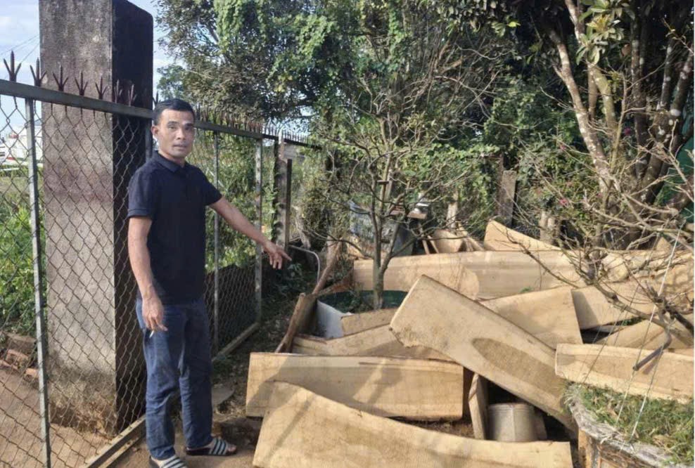 Phát hiện nhóm khai thác gỗ dổi trái phép tại khu vực thủy điện Đồng Nai 4