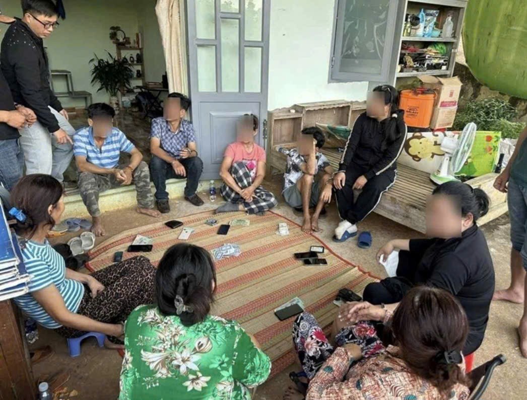 Công an mật phục, triệt phá tụ điểm đánh bạc trong vườn sầu riêng ở Lâm Đồng