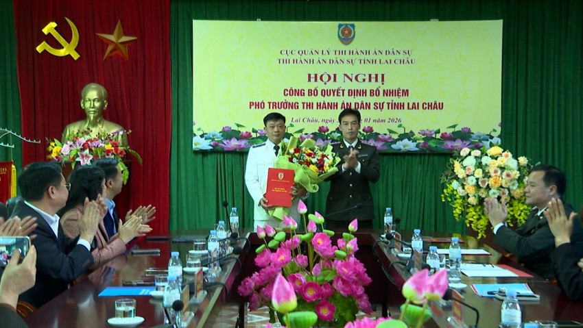 Lai Châu có tân Phó trưởng Thi hành án dân sự tỉnh