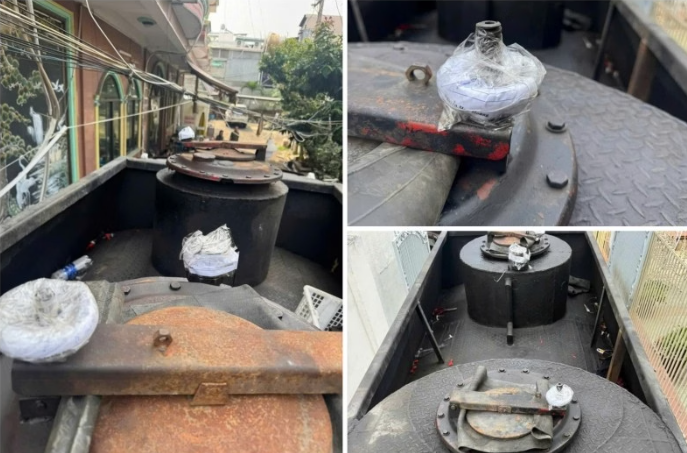 Xe bồn bị niêm phong. Ảnh: CAND