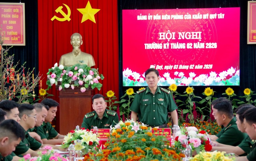 BĐBP Tây Ninh: Đảng ủy Đồn Biên phòng Cửa khẩu Mỹ Quý Tây tổ chức hội nghị thường kỳ