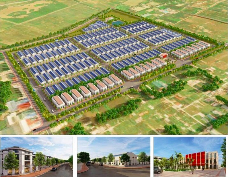 Phối cảnh hiện đại của cụm công nghiệp Hữu Bằng với hạ tầng đồng bộ, đảm bảo an toàn phòng cháy, chữa cháy.