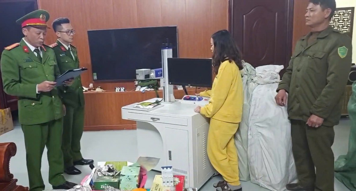 Một cơ sở sản xuất cất giấu hàng hoá của các đối tượng - Ảnh Công an Thanh Hóa.