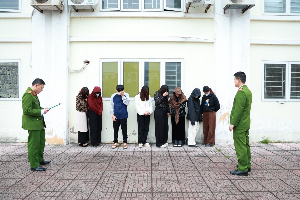 Các đối tượng liên quan đến hành vi đánh bạc và tổ chức đánh bạc. Ảnh: Bộ Công an