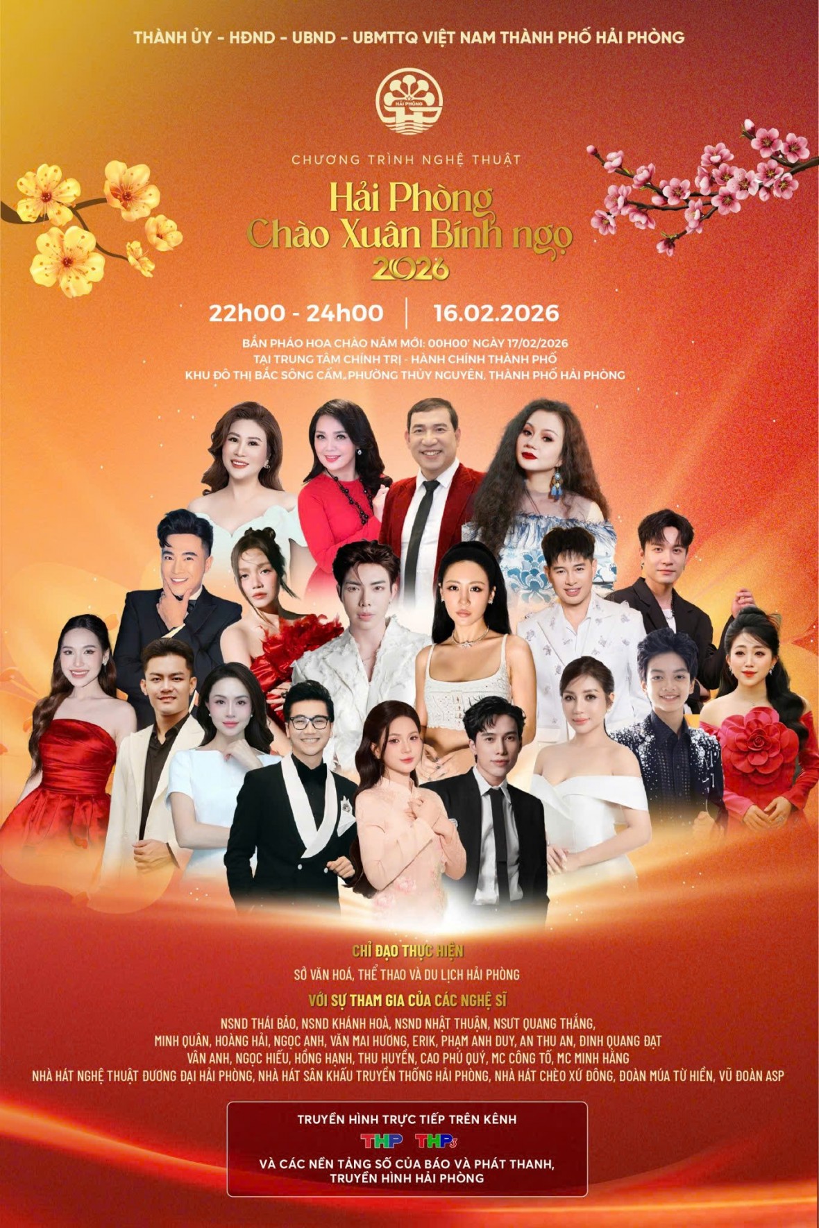 Chương trình nghệ thuật đặc biệt “Chào xuân Bính Ngọ 2026” trong Đêm giao thừa tại Hải Phòng