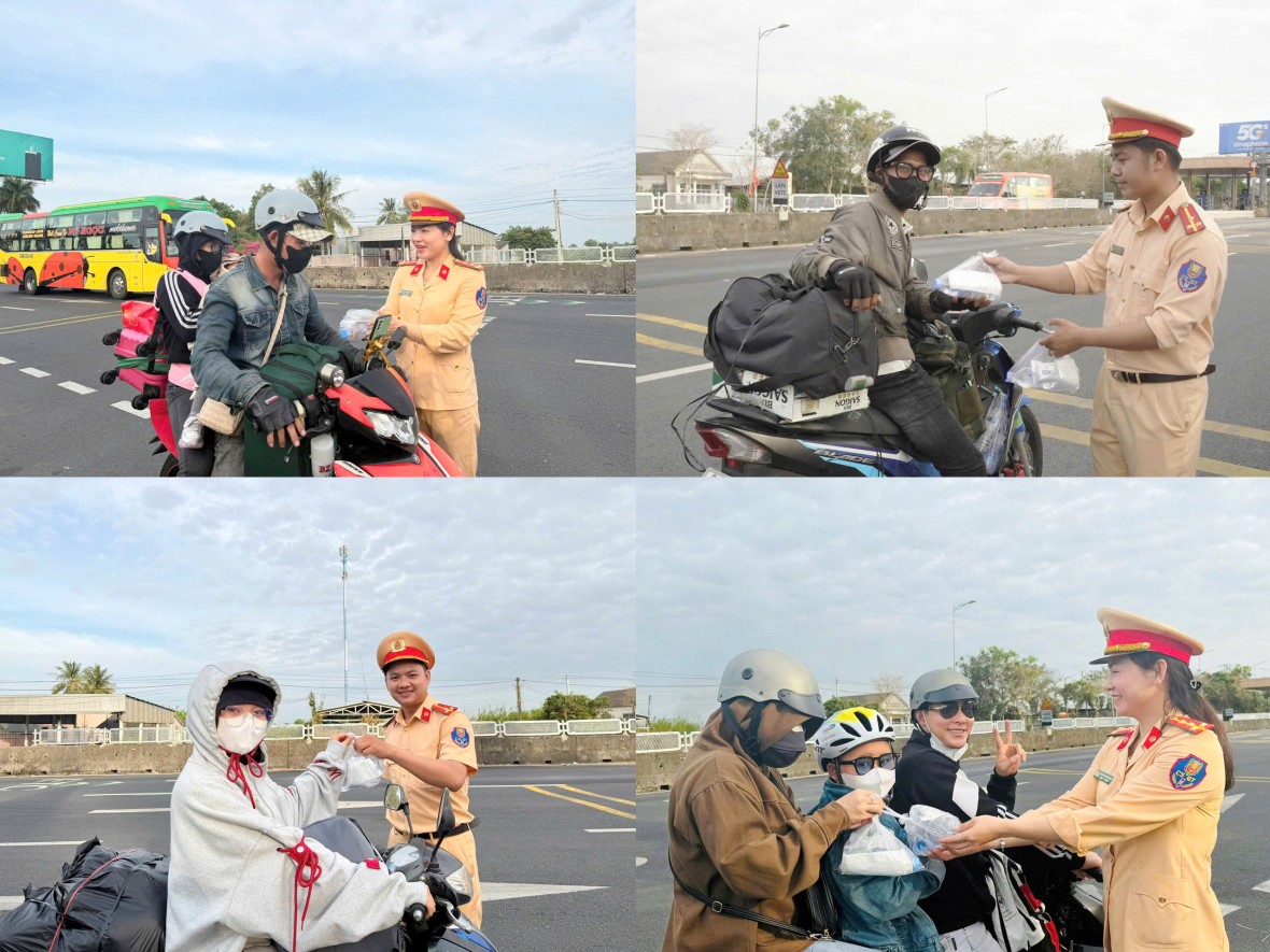 Cảnh sát giao thông Cà Mau “tiếp sức” người dân về quê đón Tết